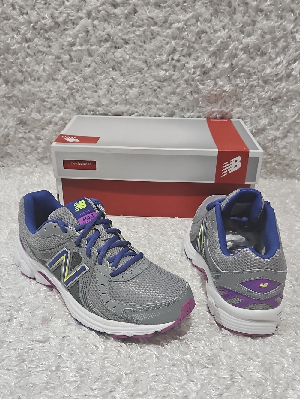 New Balance Gray & Purple Women's Athletic Outdoor Sneakers
